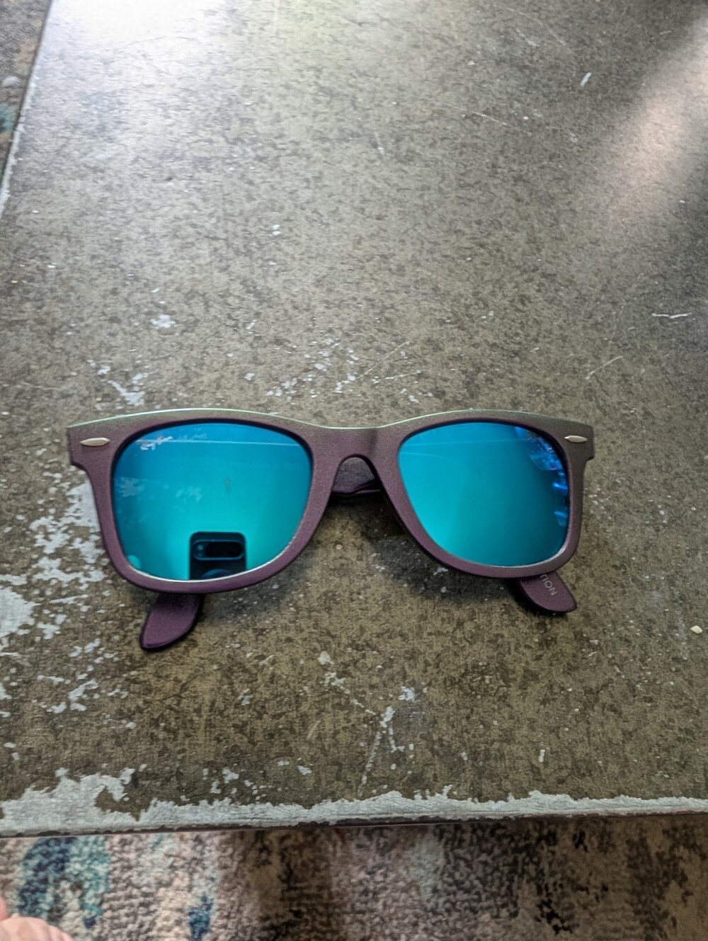 Ray-Ban Cosmo Collection Saturn Purple Sunglasses Blue Mirrored Lenses Case - Picture 2 of 5